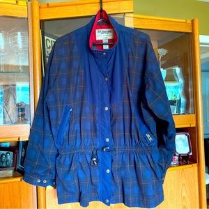 Tourney Gore-Tex Ladies Golf Sz XL Blue/Red Plaid Waterproof Windproof Jacket
